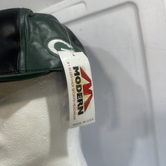 Green Bay Packers NFL Vintage Black/green Genuine Leather SnapBack Hat By MODERN