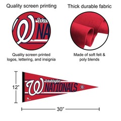 Washington Nationals MLB 12 in X 30 in Pennant