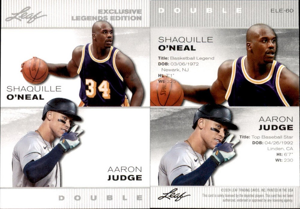 2024 Leaf LEGEND EXCLUSIVE O&rsquo;NEAL / JUDGE ELE-60 NEW YORK YANKEES