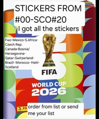 2026 stickers album Panini World Cup USA Edition FWC #00 #SCO20 pick any