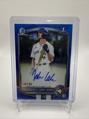 2025 Bowman Draft Chrome 1st Jake Cook True Blue Ref Auto /150 #CPA-JC Blue Jays
