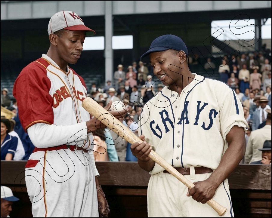 Satchel Paige Josh Gibson Photo 8X10 – Monarchs Grays COLORIZED FREE SHIPPING