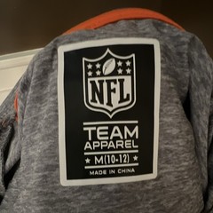 Ultra Game Denver Broncos NFL Quarter Zip Jacket Pullover Gray Size M