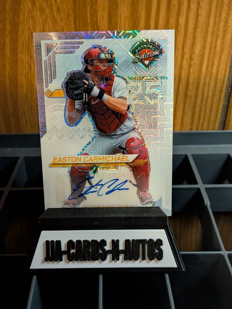 2025 Panini Prospect Edition Easton Carmichael Mojo Auto /25 Pittsburgh Pirates