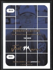 Tim Drew 2001 Just Minors Auto #BA-68 Kinston Indians