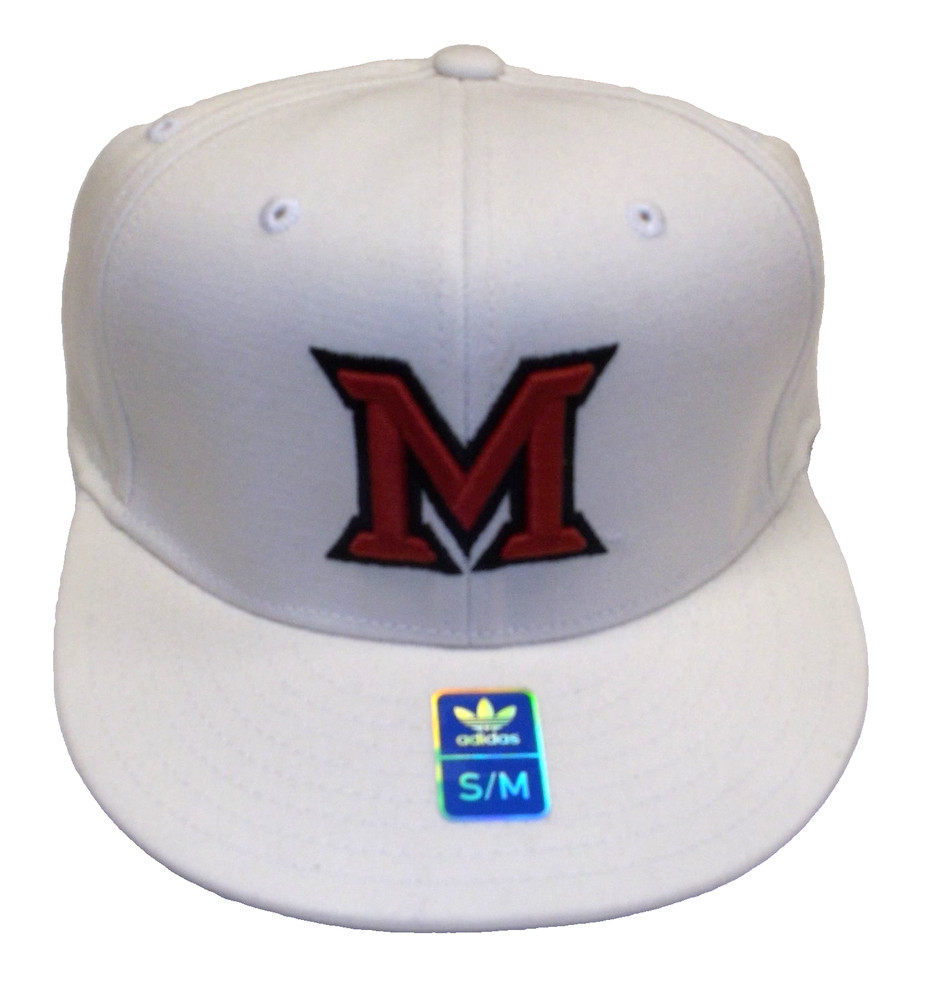 Miami Ohio Redhawks Flat Brim Flex White Adidas Hat – Size S/M