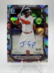 Justin Gonzales 2026 Bowman Chrome 1st Bowman Auto Logofractor /35 JERSEY MATCH