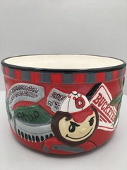 Cheryl & Co. Buckeye Traditions 3D graphics 5&Prime; T x 8 1/4&Prime; W party/tailgate bowl