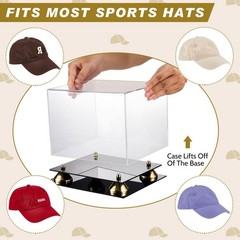 Clear Hat Display Case for Baseball Acrylic Autograph Hat Cap Helmet Holder S…