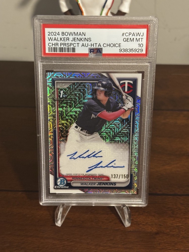 2024 Walker Jenkins 1st Bowman Chrome Auto HTA Choice /150 PSA 10 Gem Twins