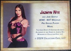 Jazmyn Nyx / Jade Gentile WWE NXT Wrestler Autograph Kiss Card Collector Expo C
