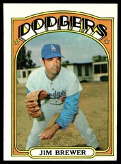 1972 Topps Baseball Card Jim Brewer Los Angeles Dodgers #151 EX-MT