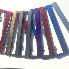 Stainless Steel Polish Black Red Blue Purple Hot Pink License Plate Holder Frame