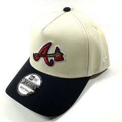 New Era Atlanta Braves Exclusive Cream 9FORTY A-Frame Snapback Hat Cap