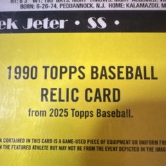 Topps 2025 Series 1 Derek Jeter New York Yankees Relic #T90R-DJ Insert