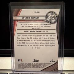 2024 Bowman’s Best Chase Burns TP-28 Blue Refractor /150