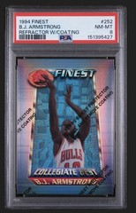 Topps 1994 Finest B.J. Armstrong The Kid #252 Refractor w/Coating PSA 8 POP 1