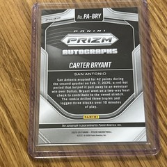 Carter Bryant 2025-26 Panini Prizm Auto Rookie Autographs RC Spurs #PA-BRY