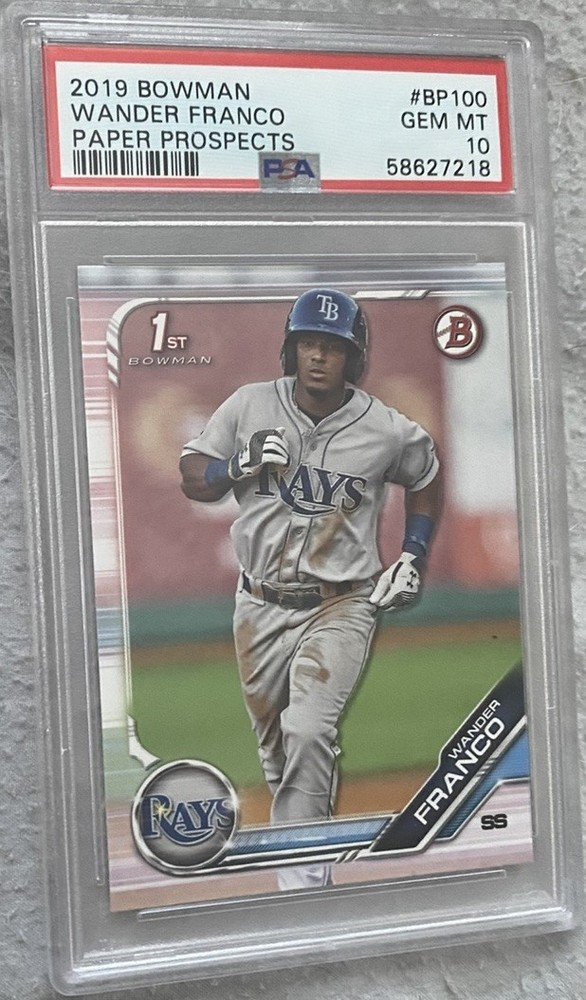 PSA 10 WANDER FRANCO #BP100 1st 2019 Bowman Paper Prospects Rookie RC GEM MINT