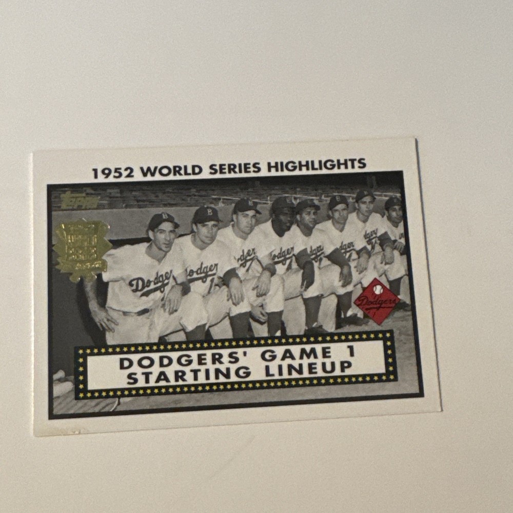 2002 Topps Dodgers&rsquo; Game 1 Starting Lineup 1952 World Series Highlights #52WS-1
