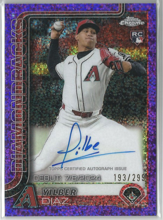YILBER DIAZ 2025 Topps Chrome AUTO Tigers AUTOGRAPH #/299 Purple REFRACTOR RC