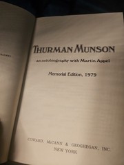 Thurman Munson 1979 Memorial Edition With Martin Appel HC DJ 1st VG Condition N3