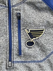 St. Louis Blues NHL G-III Men&rsquo;s Quarter-Zip Track Jacket Large Gray/Blue