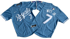 ​​Tariffs​ Free! YOUTH&rsquo;S Royals #7 Bobby Witt Jr. Light Blue Cool Base Jersey.
