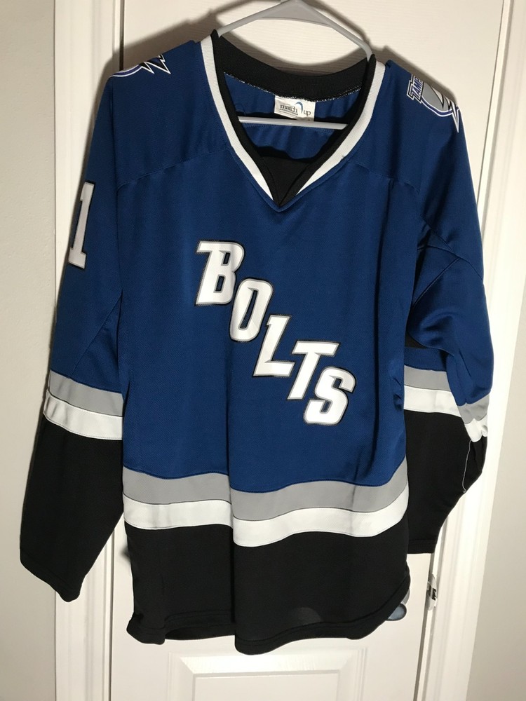 Tampa Bay BOLTS Jersey STAMKOS #91 BLUE/BLACK/WHITE: SGA: ADULT LARGE