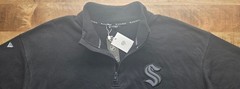 NEW Seattle Kraken Levelwear NHL 1/4 Zip Pullover Jacket, Black Mens LARGE NWT