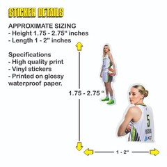 Tariff Free WNBA Caitlin Clark Indiana Fever Basketball vinyl stickers set of 12
