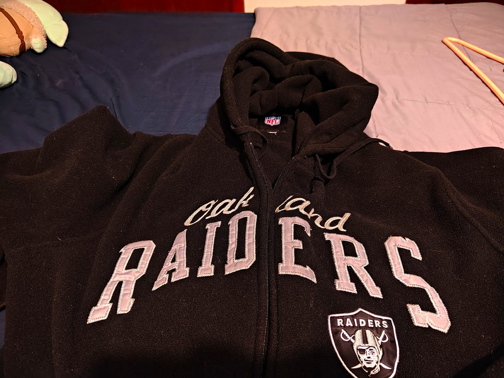 Oakland Raiders NFL Football Full Zip Hoodie Sweatshirt Black/Gray