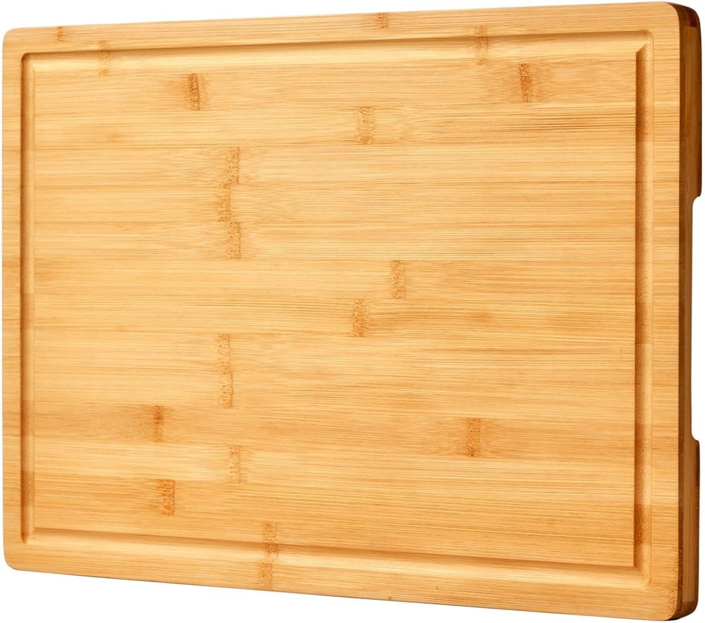 Bamboo Cutting Board for Kitchen, 18&Prime; Large Wood 18L x 12W, Natural