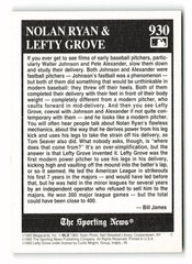 1993 Conlon Collection TSN Lefty Grove / Nolan Ryan #930