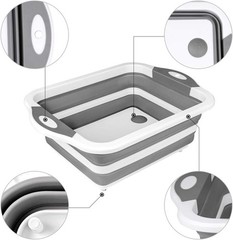 QiMH Collapsible Cutting Board – Foldable 15.8&Prime;L x 11.8&Prime;W, Gray