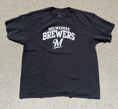 2XL Milwaukee Brewers MLB Women’s Black w/white print Soft as a Grape T-shirt