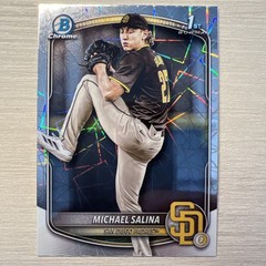 2025 1st Bowman Draft Chrome Michael Salina Laser Refractor Padres RC #BDC-76