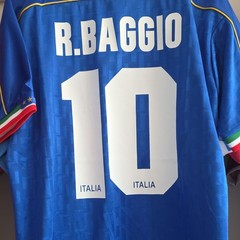 Nike Italy Soccer Jersey Roberto Baggio #10 Blue/White Men&rsquo;s Size XL