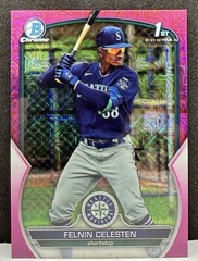 Felnin Celesten 2023 Bowman Chrome PINK MOJO Mega Box Refractor /199 1st Bowman