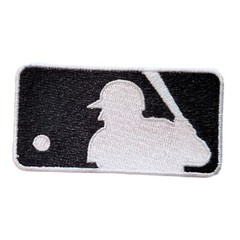 MLB Logo Patch. Black And White. Baseball. Embroidered. Iron On Backing. 3&Prime;x1.5&Prime;