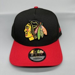 Chicago Blackhawks New Era 9Fifty A-Frame Adjustable SnapBack Black/Red Cap Hat