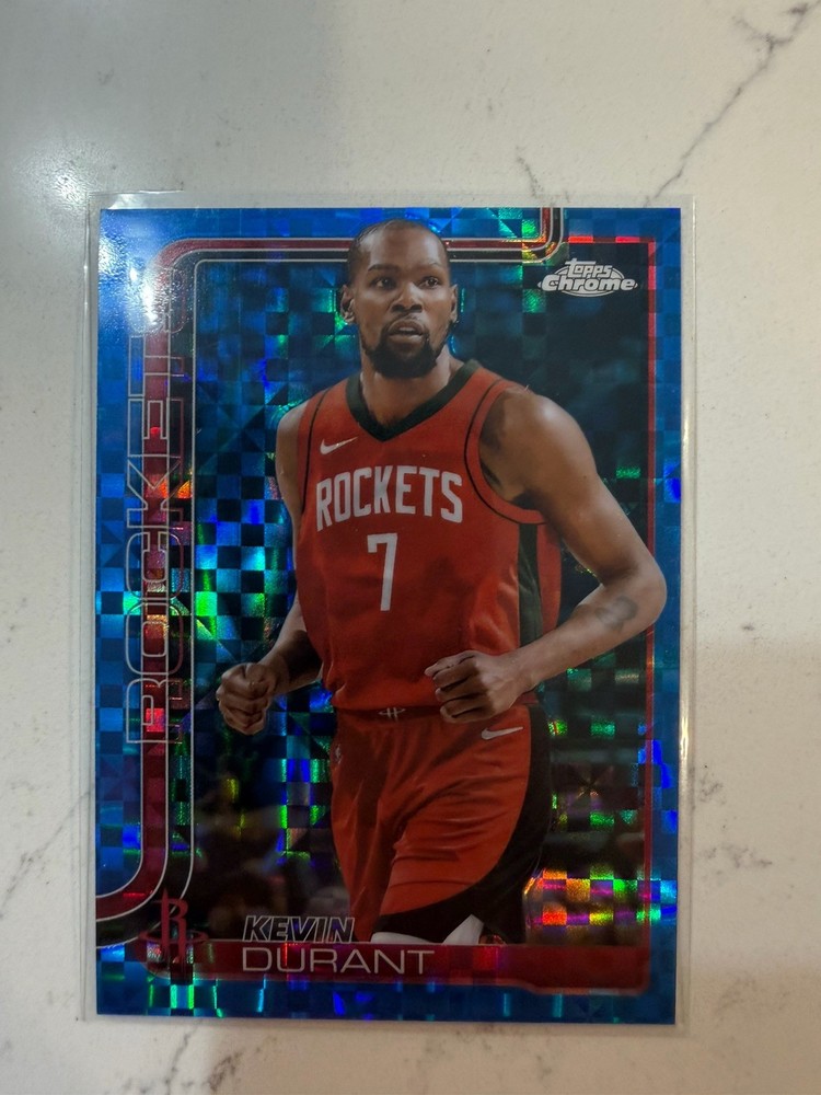2025-26 Topps Chrome Basketball – BLUE X-FRACTOR Kevin Durant #155 Rockets