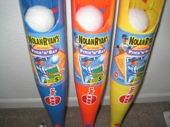 Nolan Ryan 3 RARE Old CapToys Self Pitching Pitch&rsquo;n&rsquo;Bat Collectible Toy Bats NIP