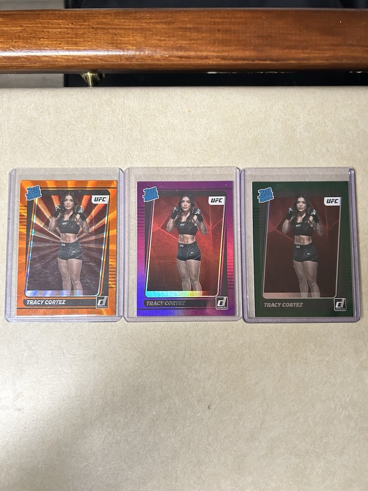 Tracy Cortez 2022 Rated Rookie 3-Card Lot (Orange Laser, Purple and Green Flood)