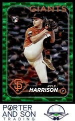 Kyle Harrison RC 2024 Topps Green Crackle Foil /499 #667 Giants