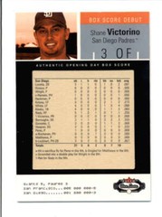 SHANE VICTORINO 2003 FLEER BOX SCORE #109 BOX SCORE DEBUT ROOKIE #525/599 BC6614