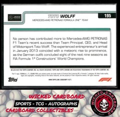 Toto Wolff 2025 Topps Chrome Formula 1 Teal #195 /299 Mercedes-AMG Petronas