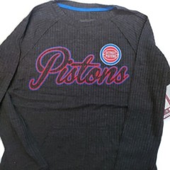 NBA Detroit Pistons Off Season Pull Over Top Womens M Charcoal GIII 4 Her