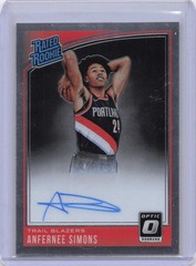 2018-19 Donruss Optic #186 Anfernee Simons Rated Rookies Signatures