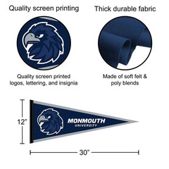 Monmouth Hawks 12 in X 30 in Logo College Pennant